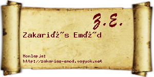 Zakariás Emőd névjegykártya